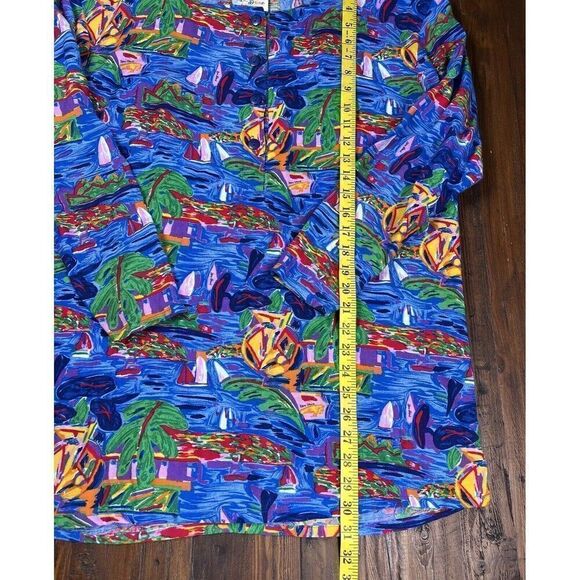 Vtg Ken Done Art to Wear Boating Button Down Long Sleeve Shirt 2 Piece Size M - Picture 8 of 13